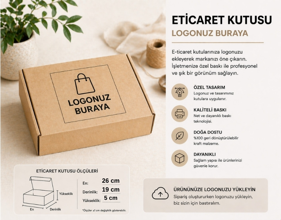 BASKILI  E-TİCARET KUTUSU 26*19*5