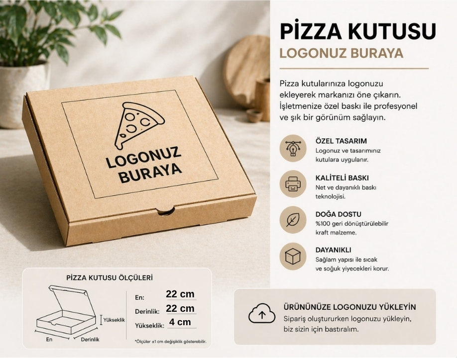 PİZZA KUTUSU 22*22*4
