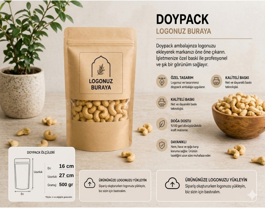 500 gr (16cm*27cm) Pencereli Doypack